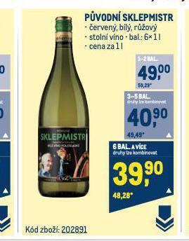 Makro Původní sklepmistr nabídka