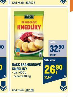 Makro Bask bramborové knedlíky nabídka