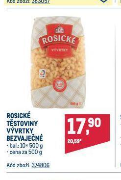 Makro Rosické bezvaječné těstoviny nabídka