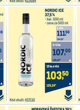 Makro Nordic ice vodka nabídka