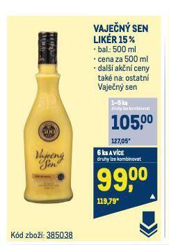 Makro Vaječný sen likér nabídka