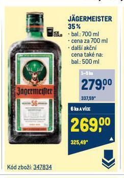 Makro Jagermeister nabídka