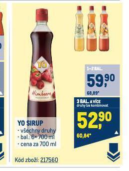 Makro Yo sirup nabídka