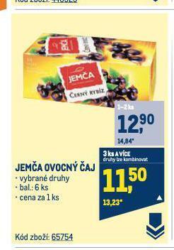 Makro Jemča ovocný čaj nabídka