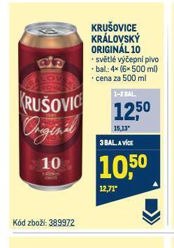Makro Pivo krušovice nabídka