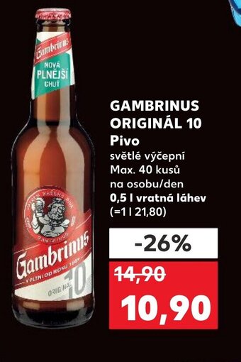 Kaufland GAMBRINUS ORIGINÁL 10 Pivo nabídka