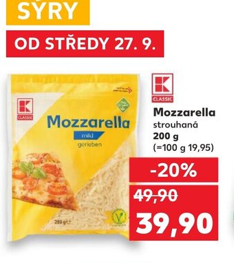 Kaufland Mozzarella strouhaná 200 g nabídka