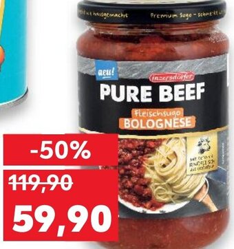 Kaufland INZERSDORFER Pure Beef Sugo Omáčka na těstoviny nabídka