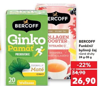 Kaufland BERCOFF Funkční/ bylinný čaj nabídka
