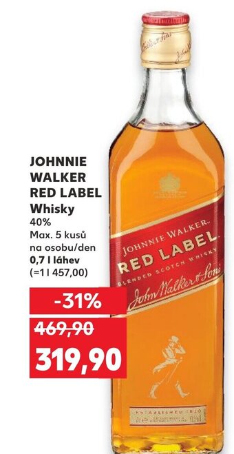 Kaufland JOHNNIE WALKER RED LABEL Whisky nabídka