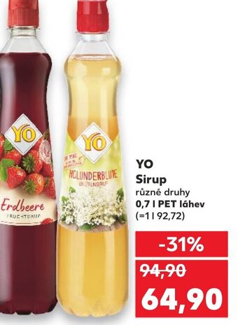 Kaufland YO Sirup nabídka