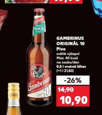 Kaufland Pivo gambrinus originál nabídka