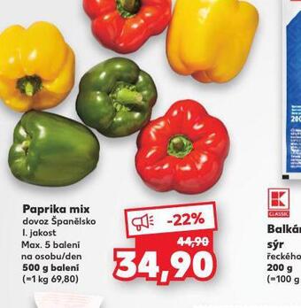 Kaufland Paprika mix nabídka