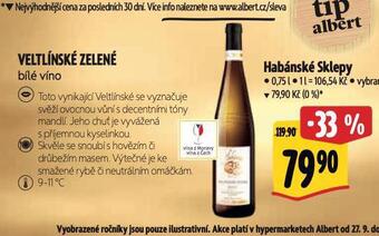 Albert Habánské sklepy veltínské zelené nabídka