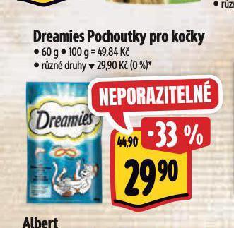 Albert Dreamies pochoutky pro kočky nabídka