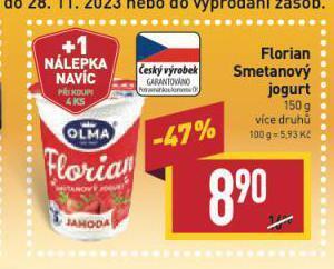 Billa Florian jogurt nabídka