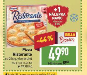 Billa Pizza ristorante nabídka