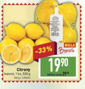 Billa Citrony nabídka