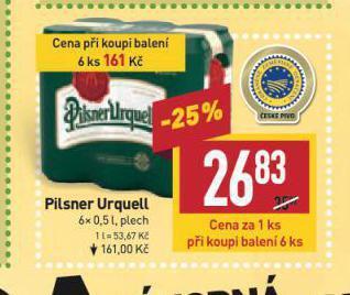 Billa Pivo pilsner urquell nabídka