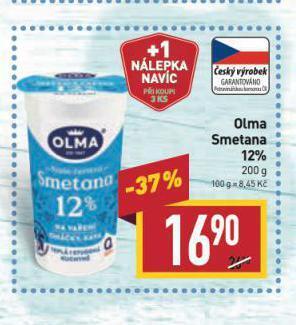 Billa Olma smetana nabídka