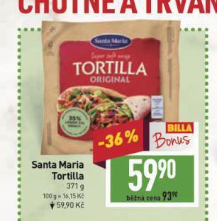 Billa Santa maria tortilla nabídka