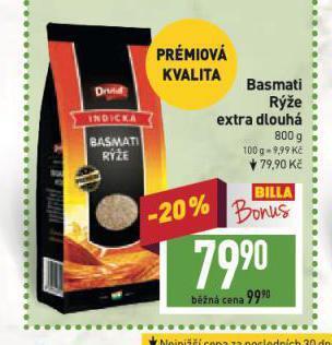 Billa Basmati rýže nabídka