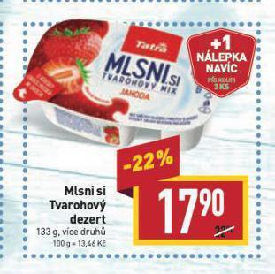 Billa Mlsni si tvarohový dezert nabídka