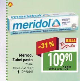 Billa Meridol zubní pasta nabídka