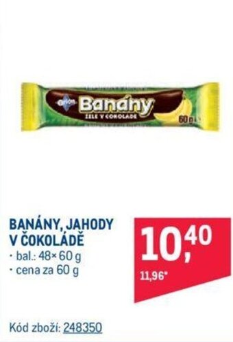 Makro BANÁNY, JAHODY V ČOKOLÁDĚ nabídka