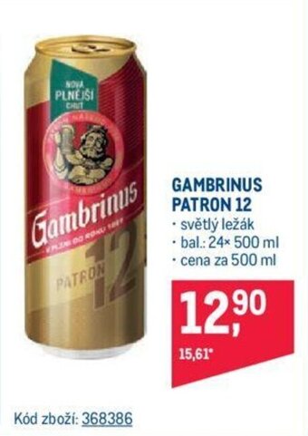 Makro GAMBRINUS PATRON 12 nabídka