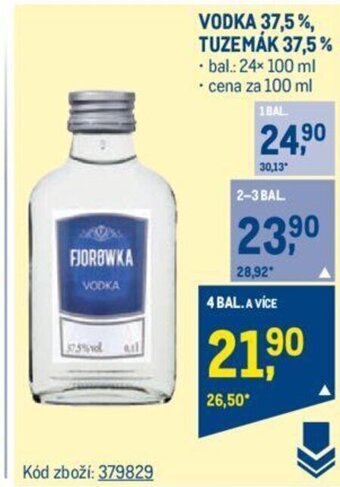 Makro VODKA 37,5%, TUZEMÁK 37,5% nabídka