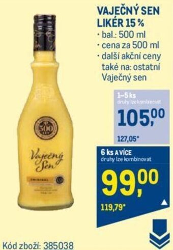 Makro VAJEČNÝ SEN LIKER 15% nabídka