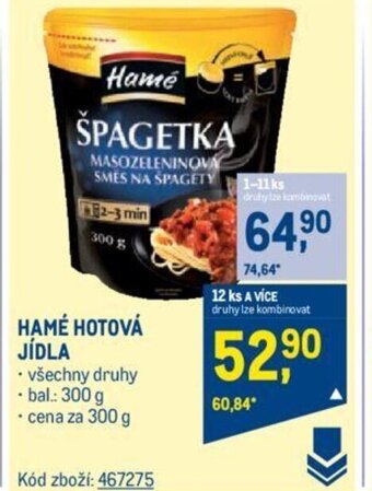 Makro HAMÉ HOTOVÁ JÍDLA nabídka