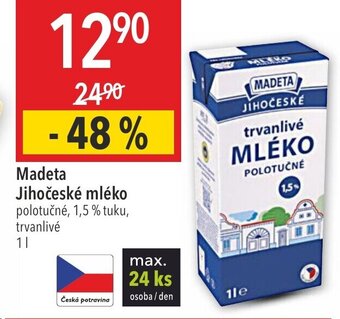 Globus Madeta Jihočeské mléko nabídka