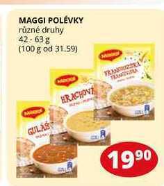 Flop Maggi polévky různé druhy 42-63 g nabídka