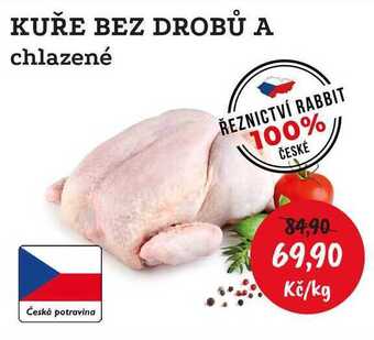 RABBIT řeznictví Kuře bez drobů a chlazené 1kg nabídka