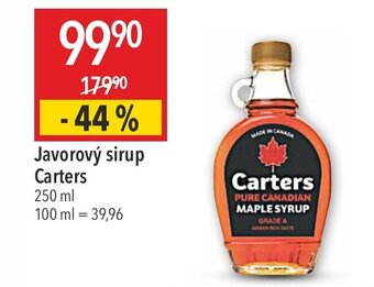 Globus Javorový sirup Carters 250 ml nabídka
