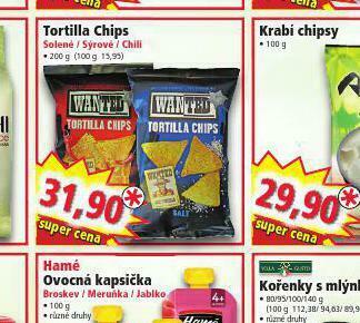 Norma Tortilla chips nabídka
