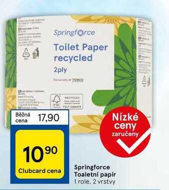 Tesco Springforce toaletní papír 1 role. 2 vrstvy nabídka