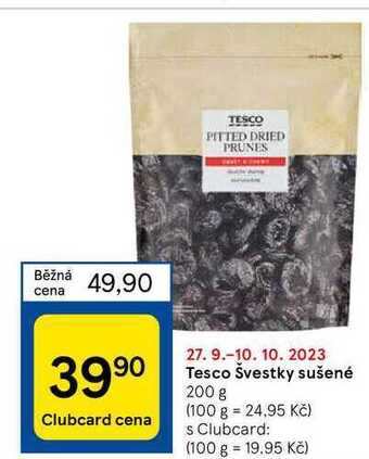 Tesco Tesco švestky sušené 200 g nabídka