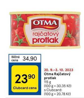 Tesco Otma rajčatový protlak 115 g nabídka