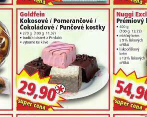 Norma Goldfein kokosové / pomerančové / čokoládové / punčové kostky nabídka