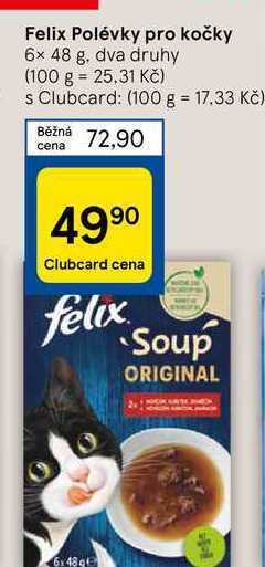 Tesco Felix polévky pro kočky 6 x 48 g nabídka