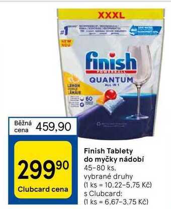 Tesco Finish tablety do myčky nádobí 45-80 ks nabídka