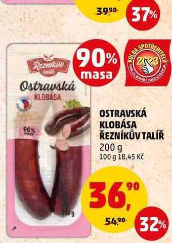 Penny Market Ostravská klobása řezníkův talíř, 200 g nabídka