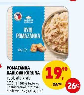 Penny Market Pomazánka karlova koruna rybí, 135 g nabídka