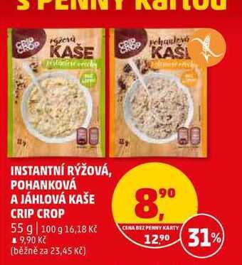 Penny Market Instantní rýžová, pohanková a jáhlová kaše crip crop, 55 g nabídka