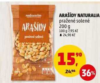 Penny Market Arašídy naturalia pražené solené, 200 g nabídka