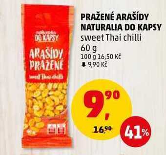 Penny Market Pražené arašídy naturalia do kapsy sweet thai chilli, 60 g nabídka