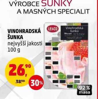 Penny Market Le&co vinohradská šunka, 100 g nabídka